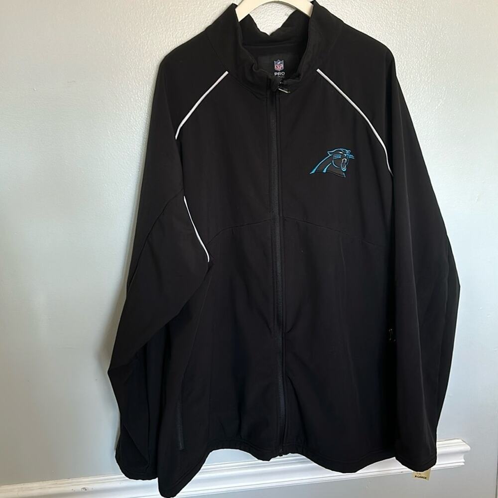 NFL Pro Line Carolina Panthers Jacket 3X Black Full Zip Lined Unisex
